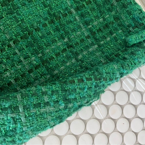 Aqua + Maeve Reilly Green Tweed Button-Front Mini Skirt - Picture 6 of 7